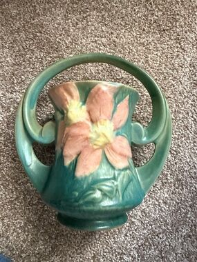 Roseville  Clementis Double-Handled Ceramic Vase